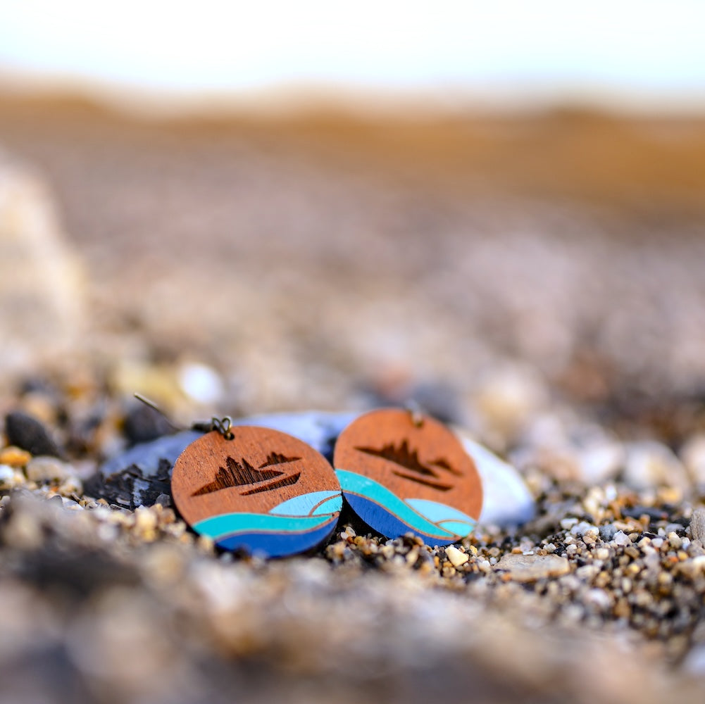 Mahogany Logo Earrings by Salt & Sap
