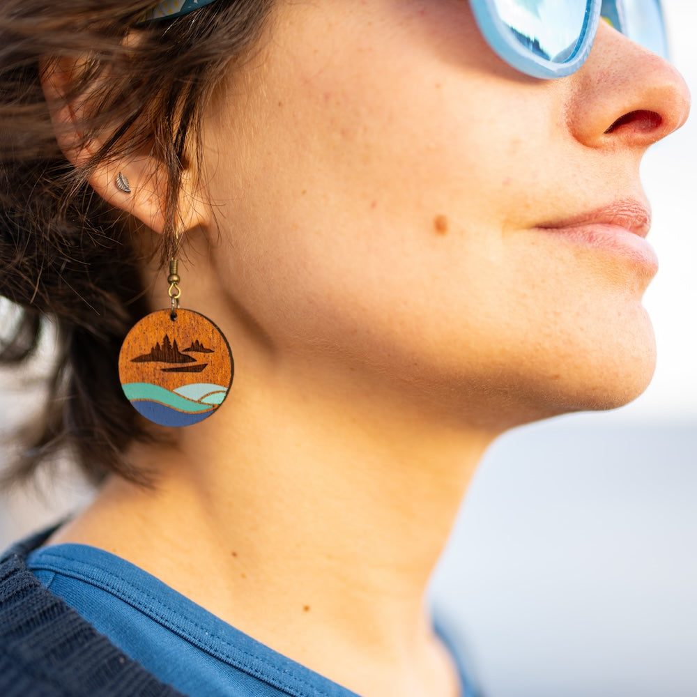 Mahogany Logo Earrings by Salt & Sap